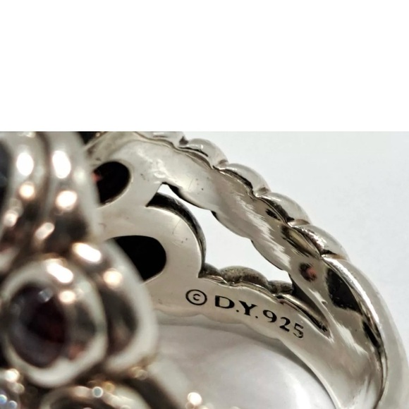 David Yurman Heavy Multistone Diamond Mosaic Sterling Silver Cocktail Ring 8.75 - Picture 5 of 10